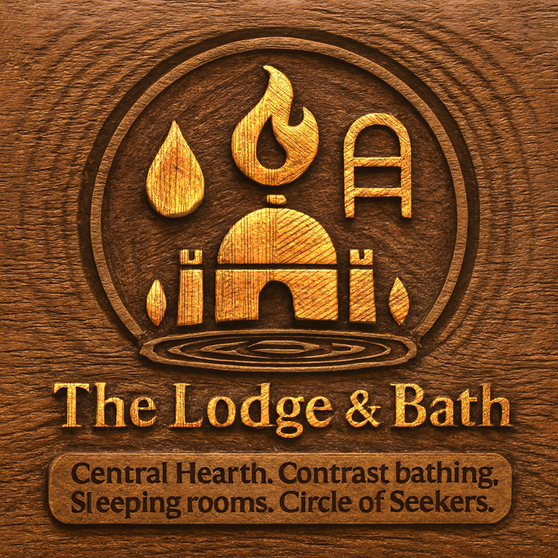 The Lodge exterior — stonework and entry path